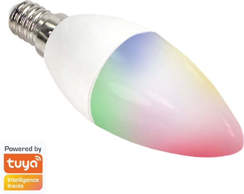 LOGILINK Wi-Fi Smart LED-Lampe SH0119, Kerze, E14, 350 lm, 4 W, WW, KW + RGB