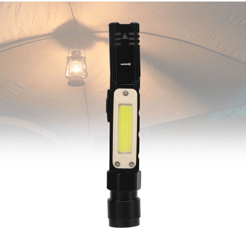 3-in-1 Multifunktions-Taschenlampe, Stirnlampe, Arbeitsleuchte, 90° faltbar, leistungsstarke Beleuchtung, USB-aufladbare...