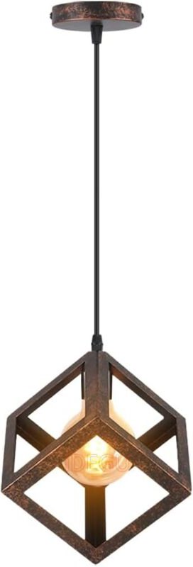 Deckenleuchte (Leuchtmittel nicht enthalten), moderner Würfel, geometrische Metall-Deckenleuchte, kompatibel mit E27-Leu...