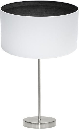 Fabrilamp - Tatiana Tischleuchte 1xe27 Nickel/weiß-mad.schwarz 63x30x30 Cm