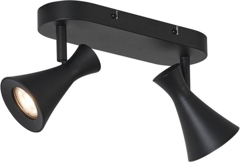 Moderner Deckenstrahler schwarz 2-flammig verstellbar - Triangle