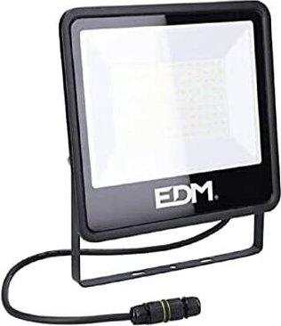EDM - 100w led strahler 8200lm 4000k tageslicht schwarz serie 24,6x22,8x2,9cm