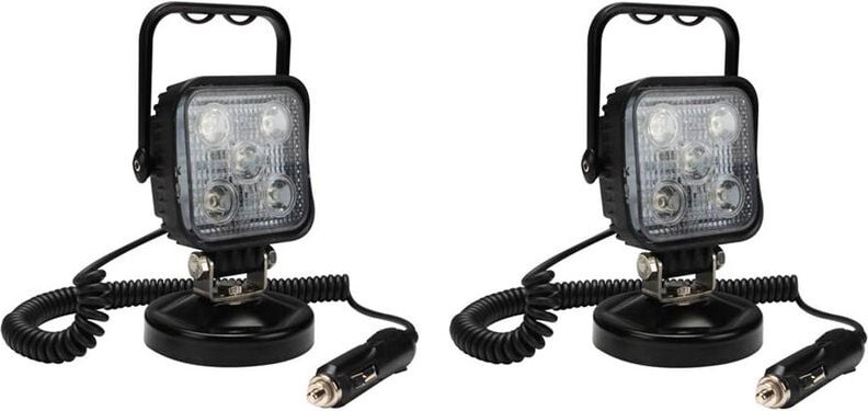 Perel - led Scheinwerferset: Arbeitsleuchten mit Magnet, Werkstattlampen 15 Watt
