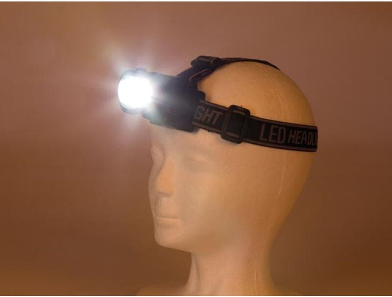 Perel - Stirnlampe Kopflampe mit heller 3 Watt cob led zum Joggen, Trekking & Outdoor