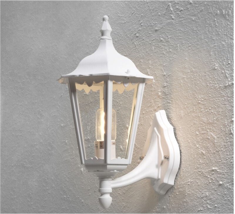 Außenwandleuchte firenze, 6-strebig, E27, Aluminium weiß, Höhe 44cm