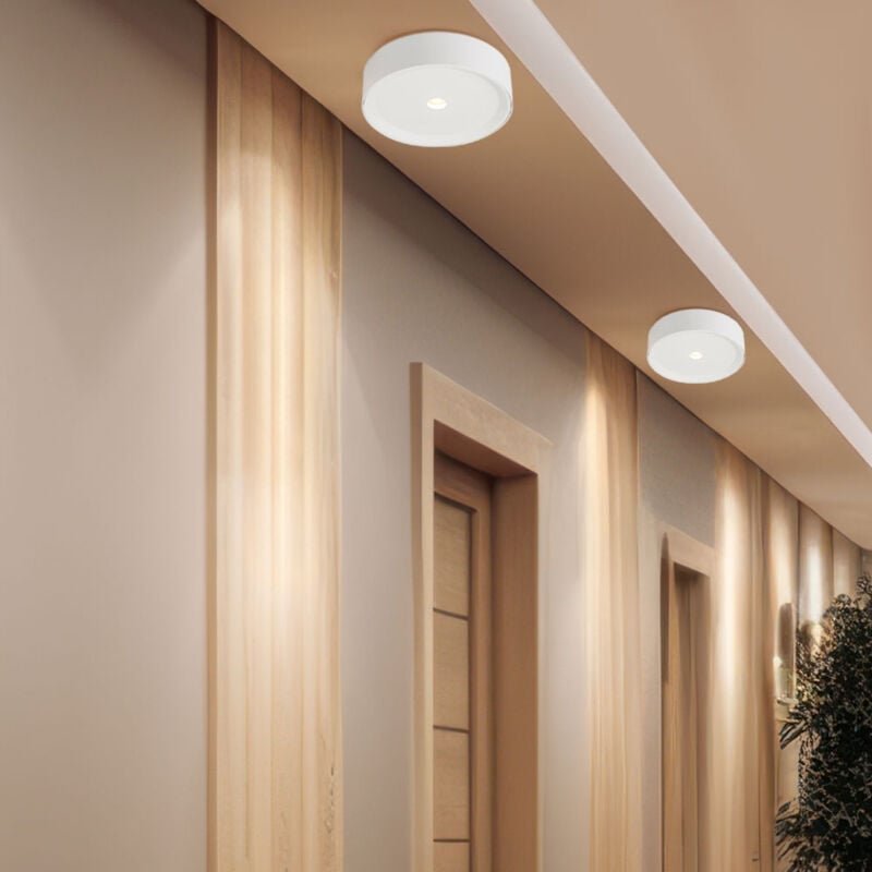 Globo Lighting - Deckenleuchte led Deckenlampe weiß Küchenleuchte Flurlampe, Aluminium, 10W 470lm warmweiß, DxH 15 x 4 c...