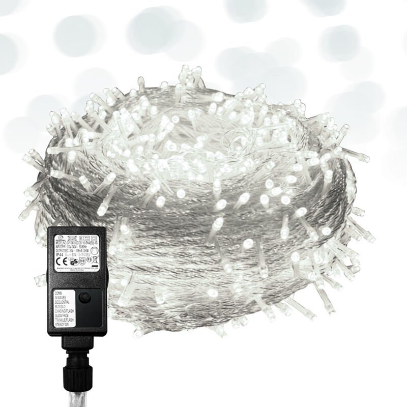 Lichterkette 100M 500 LED Lichterkette Wasserdicht Innen Außen Weihnachten Hochzeit Party Garten Deko 8 Lichtmodi Kaltwe...