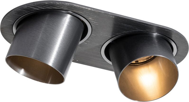 Runder Einbau-Strahler Gunmetal GU10 50mm 2-flammig - Installa