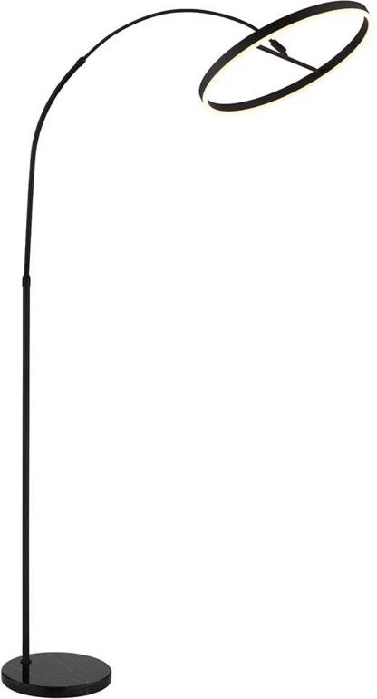 Stehlampe LED Leselampe Metall schwarz matt dimmbar Memoryfunktion H 203 cm