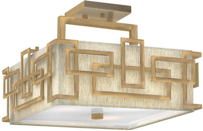 Elstead - Lanza - 3 Light Semi Flush Mount Deckenleuchte Gebürstete Bronze, E27