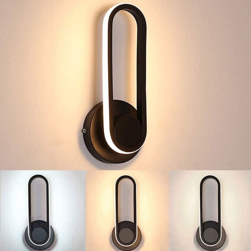 12W led Wandleuchte Innen, Dimmbare Nachttisch-Wandlampe 330° Drehbar Moderne Design-Beleuchtung für Schlafzimmer Zuhaus...