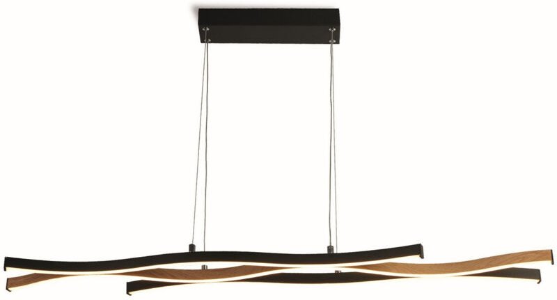 Thumbnail - Bloom LED-Deckenleuchte Swirl, schwarz mit Holzoptik