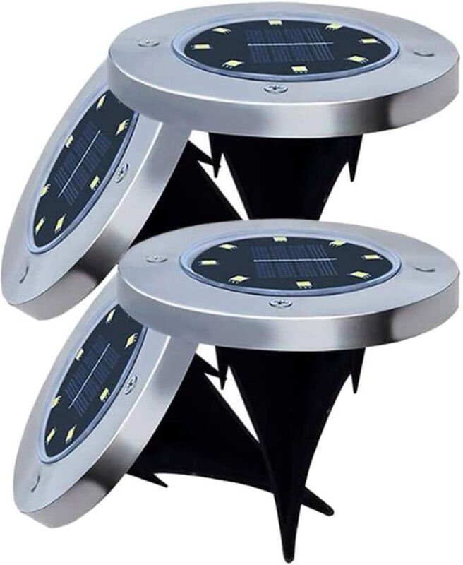 Stück Solar-Bodenleuchten für den Außenbereich, weiches, warmes Licht, vergraben, atomar, mit 8 LEDs, IP65, wasserdicht,...
