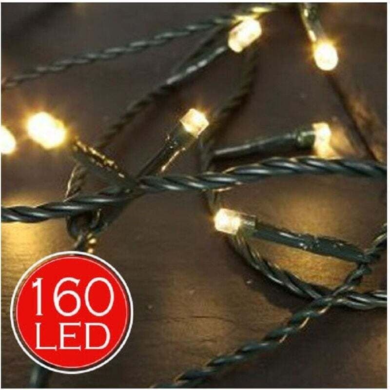 17,8 m lange Weihnachtslichterkette mit 160 warmweißen LEDs für den Innen- und Außenbereich - - Ymyny