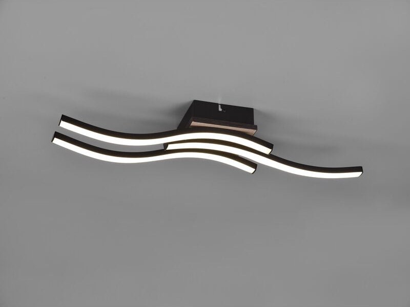 Reality Leuchten - led Deckenleuchte route flach Schwarz 3 flammig Warmweiß, Breite 56cm