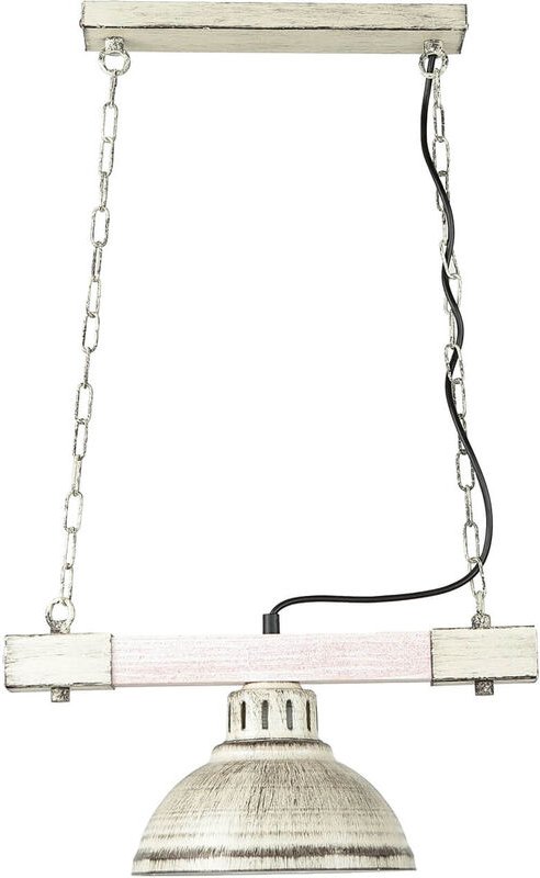 Licht-erlebnisse - Pendelleuchte Shabby Weiß Holz E27 Metall Vintage Design Wohnzimmer