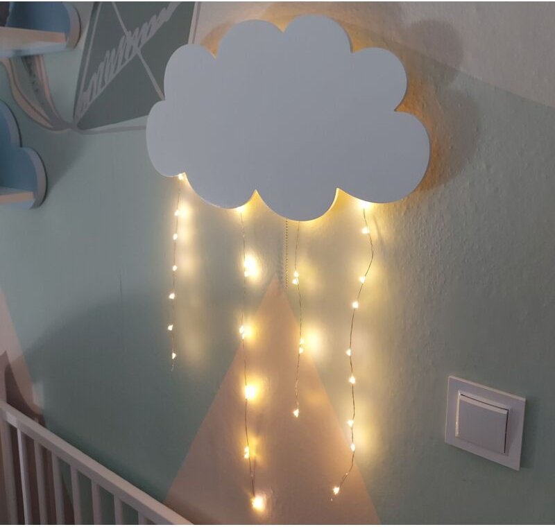 LED-Wolken-Nachtlampe mit Lichttropfen