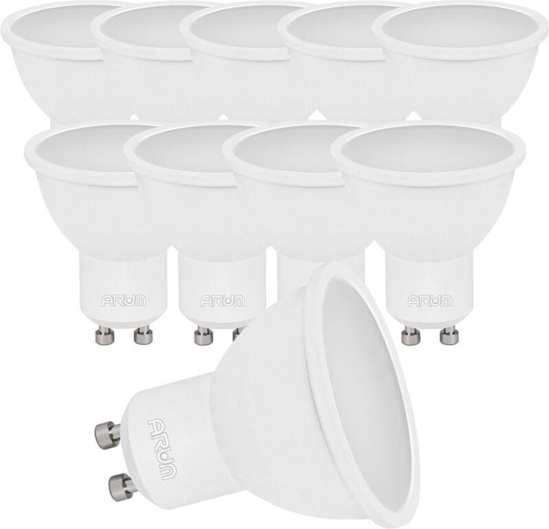 Set mit 10 LED-Lampen GU10 3,5 W (entspricht 30 W) Farbtemperatur: Warmweiß 3000K