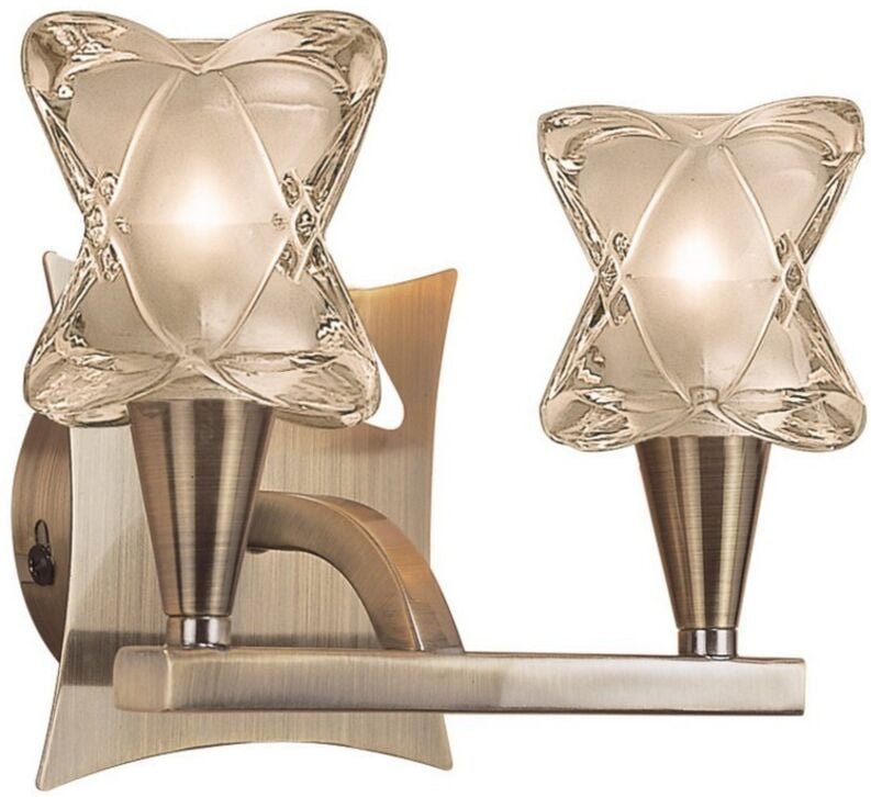 Inspired Mantra - Rosa - Wandleuchte Switched 2 Light G9, Antik Messing