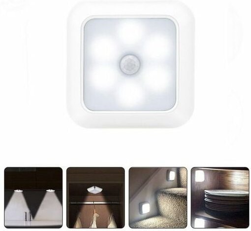 LED-Nachtlicht, Schrankleuchten, Körpersensorlicht, verwendet für Flure/Schränke/Nachttisch, Weiß, Weißes Licht Kinsi