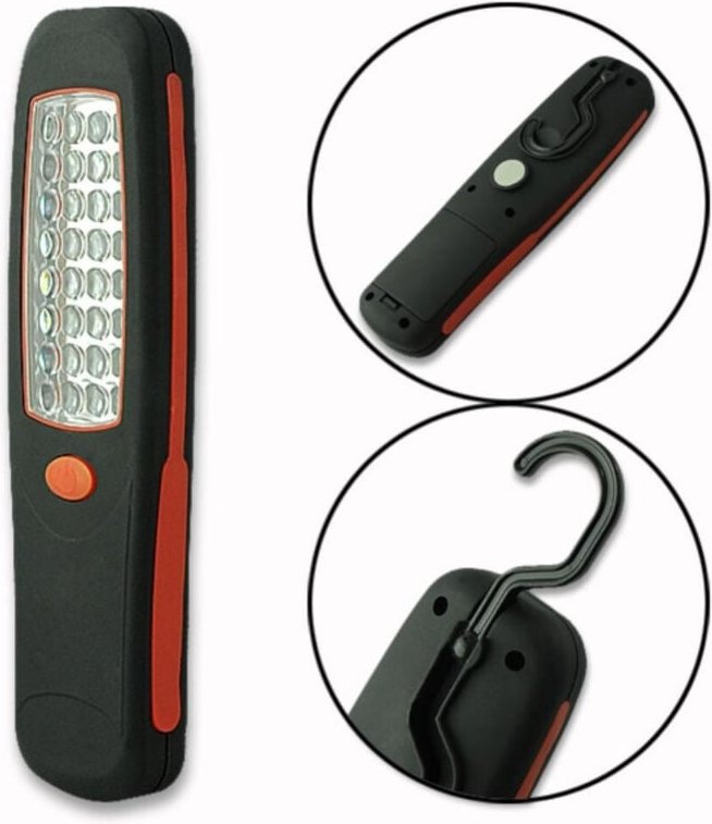Trade Shop Traesio - Trade Shop - taschenlampe magnet haken 30 led + 7 led für zuhause auto büro notfall -