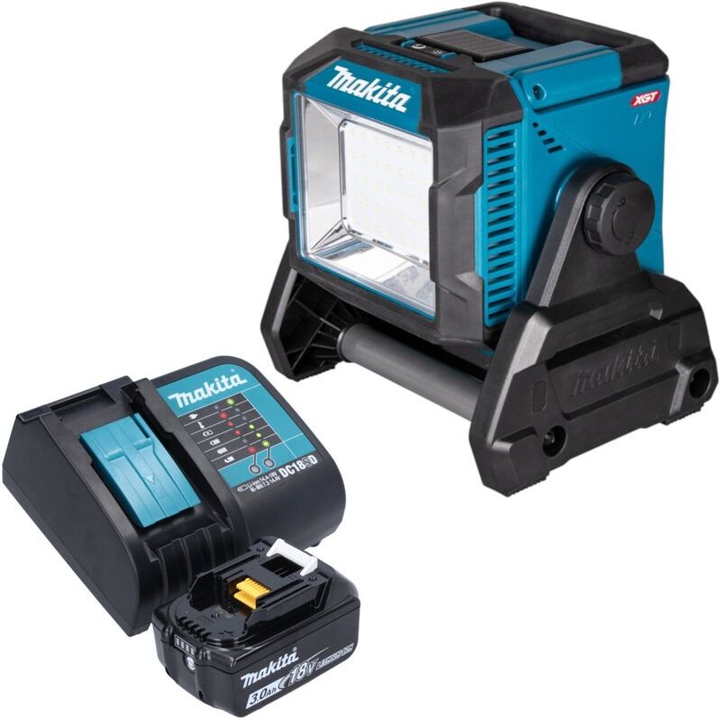 Makita ML 005 G SF1 Akku Baustellenleuchte 18 / 40 V max. 3.600 lm + 1x Akku 3,0 Ah + Ladegerät