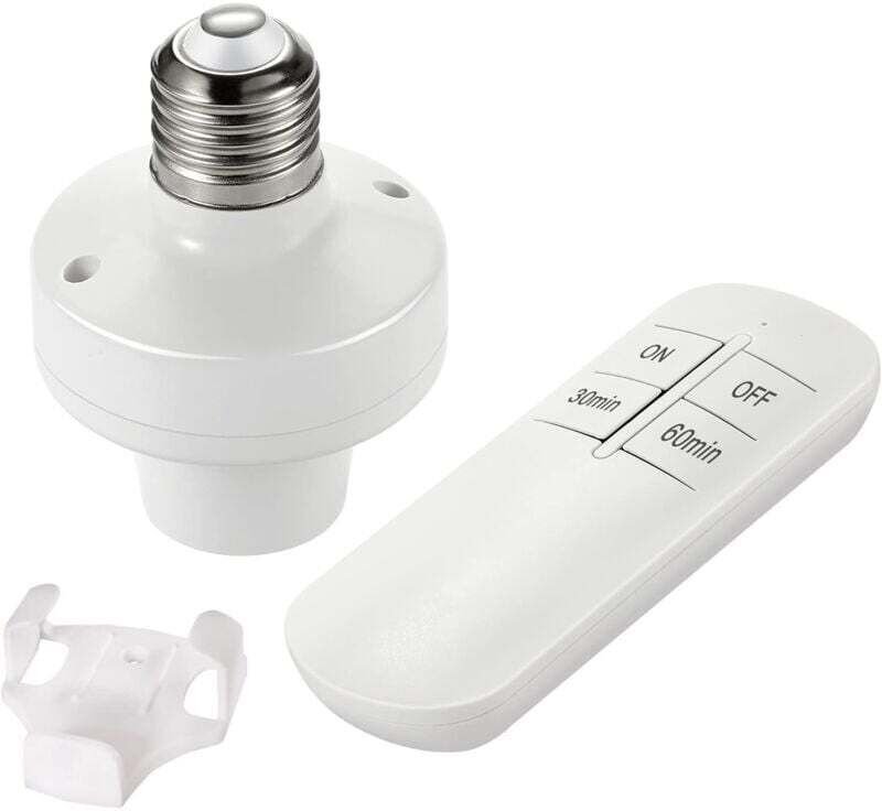Kabellose Fernbedienungslampe, E27-Fassung, Lampensockel, Funkschalter-Set mit Ein-/Ausschalt-Timer, unterstützt LED-, V...