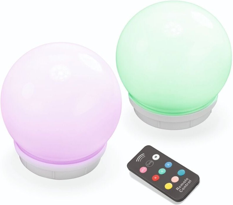 Esotec - Solar-Leuchtkugeln, multicolor, 2er-Set, Fernbedienung