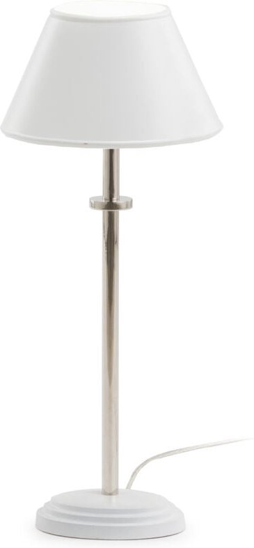 Tischleuchte 15X11X45 Metall Weiß/Nickel