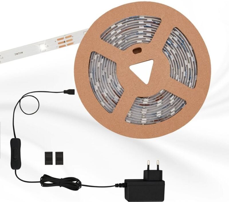 Briloner - led Band 3 Meter 3000K selbstklebend Kabelschalter 10W weiß Kunststoff