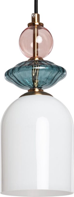 Pendelleuchte Metall und Glas Bethia Mehrfarbig