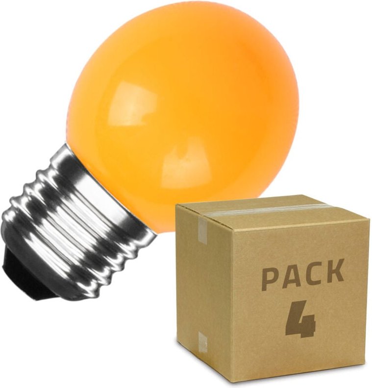 4er Pack LED-Glühbirnen E27 3W 300 lm G45 Orange Orange