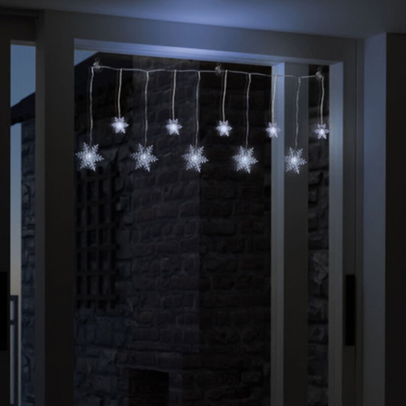 Schneeflocken Lichterkette 10LEDs kaltweiß-MLK083