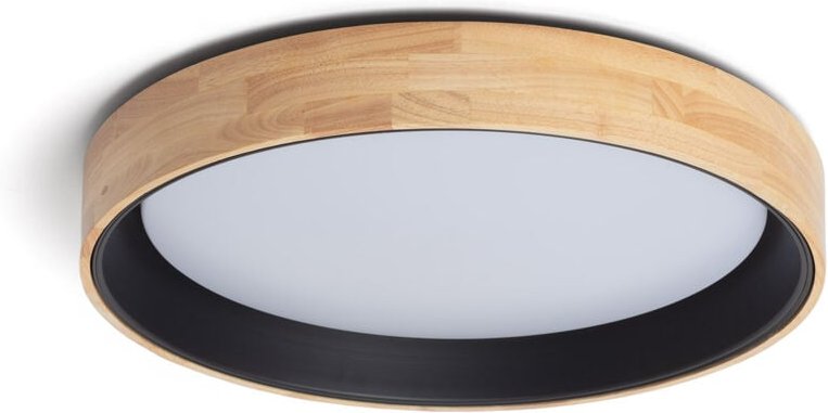 Ledkia - LED-Deckenleuchte 30W Rund Holz Ø570 mm cct Wählbar Dari Schwarz