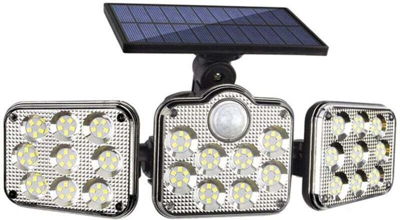 Solarbetriebene Außenleuchten mit Bewegungsmelder, 3 Beleuchtungsmodi, IP65 wasserdicht