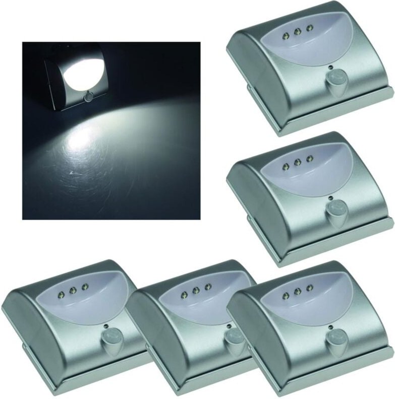 5er Set LED Nachtlicht Orientierungslicht Bewegungsmelder Treppenstufen Licht