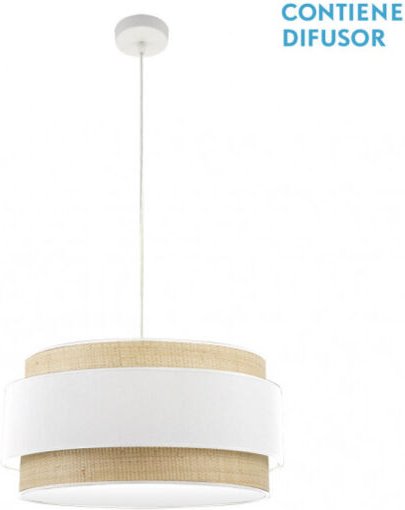 Hängeleuchte 3 Lichter Modell kandy natur/weiß - Fabrilamp