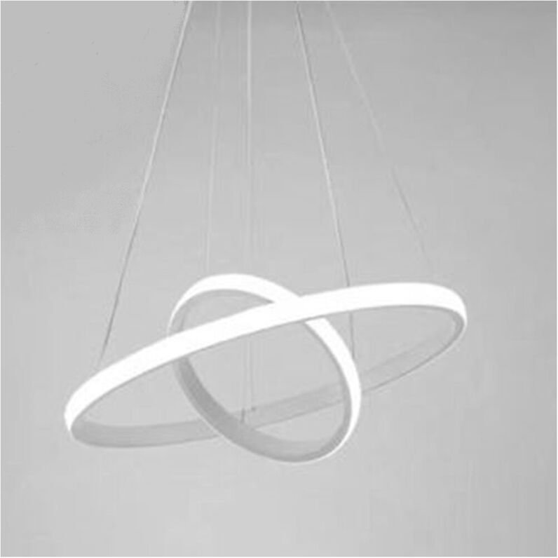Thumbnail - Trade Shop Traesio - Trade Shop - led 60W 2 cerchi pendenten rotondo anelli bianco luce 6500K 50286 -