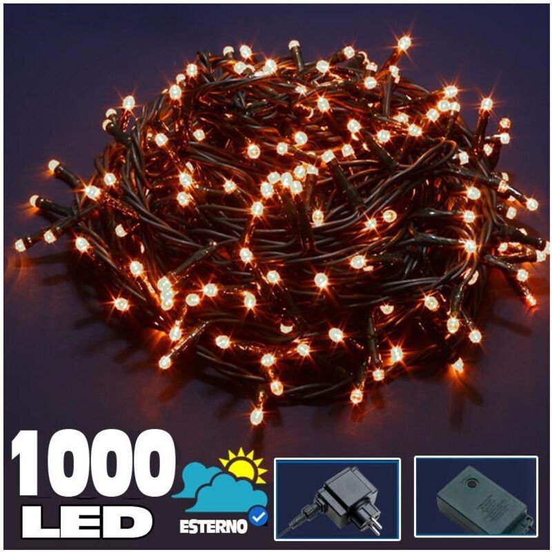 Thumbnail - Trade Shop Traesio - Trade Shop - catena luminosa 1000 led luci albero natale lucciole bianco caldo exteral 24V -