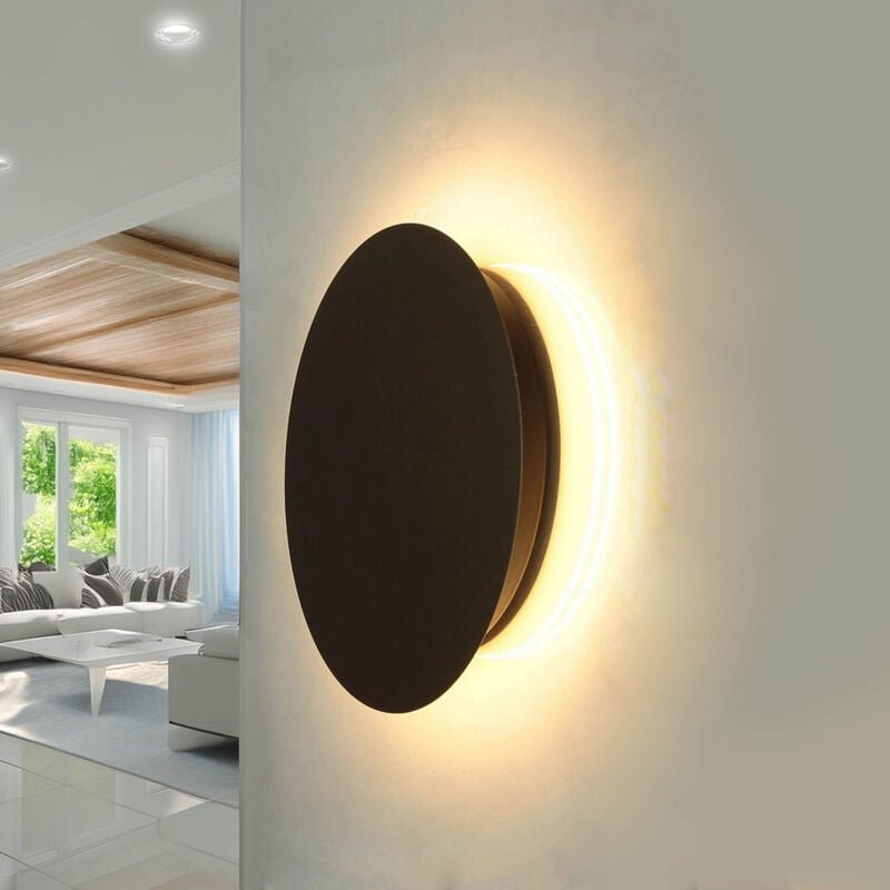 Licht-erlebnisse - led Wandleuchte Metall rund d: 25 cm Braun matt 3000 k warmweißes Licht 130 lm Modern