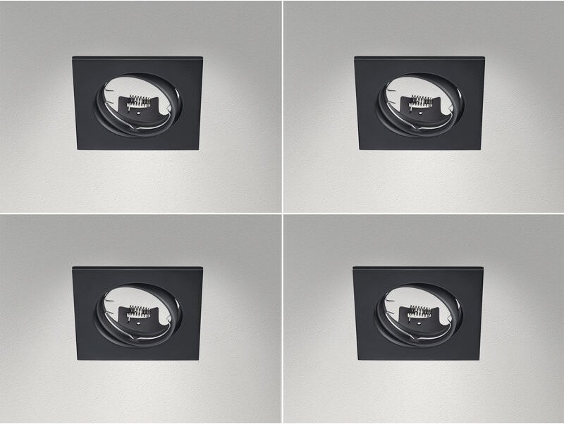 Eckige Einbaustrahler Decke im 4er Set schwenkbar Schwarz matt GU10