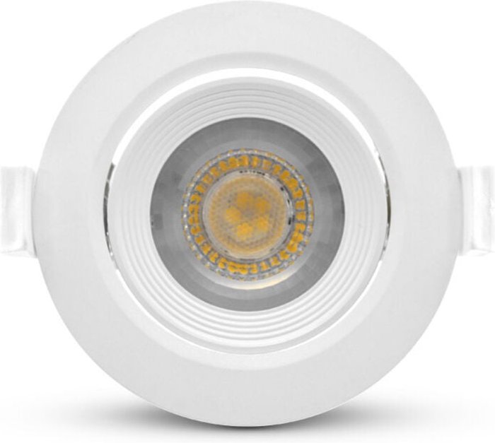 Eingebaute schwenkbare LED-Spot CARAT ECO IP20, Packung zu 3 - Weiß - Ø90 x 43,5mm Ø68mm - 3000K Warmweiß - 5W - 370 Lm