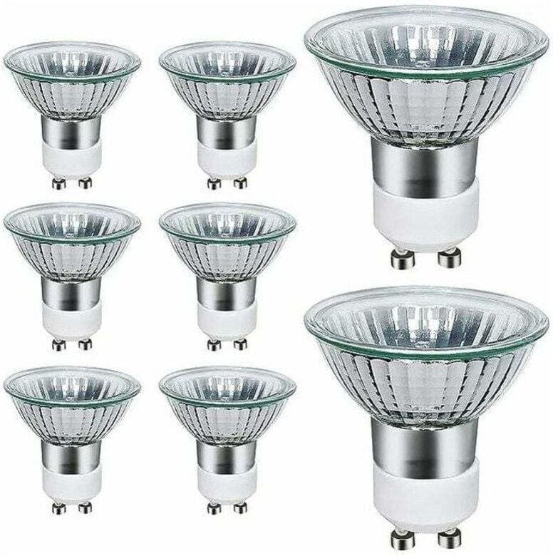 Jalleria - GU10-Halogenlampen, 8 Stück, 50 w, GU10-Halogenstrahler, ac 220 V-240 v, 700 Lumen, 3000 k warmweiß, 40° Abst...