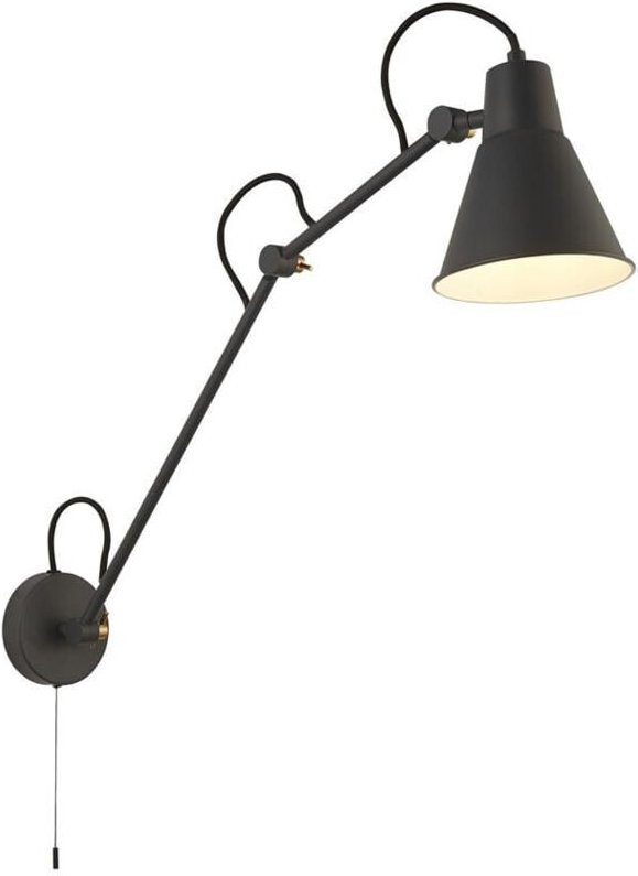 Swing Arm Wandleuchte aus hellgrauem Metall - Searchlight