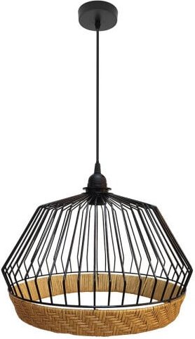 Hugo - fabrilamp Hängeleuchte de Decke 1xe27 Schwarz/natur 36d