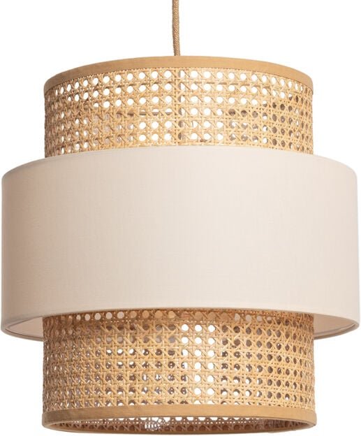 Pendelleuchte aus Rattan und Stoff Amaia Beige