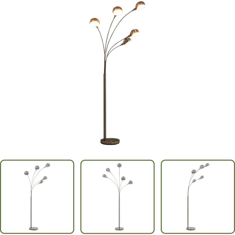 vidaXL Moderne Stehlampe - Stehlampe 200 cm 5 x E14 Silbern