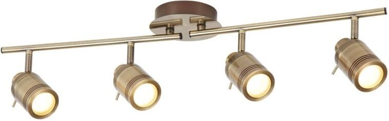 Thumbnail - Searchlight Samson - 4 Licht Badezimmer Deckenstrahler Bar Antik Messing IP44, GU10