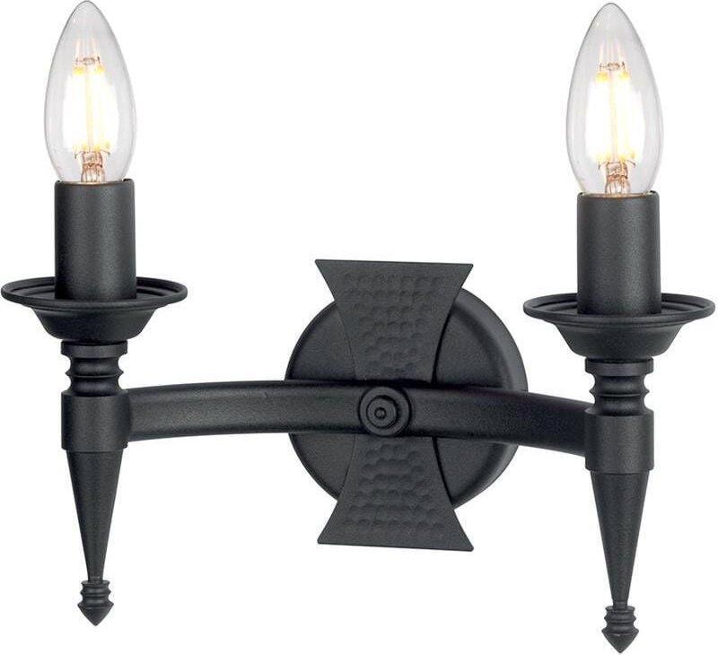 Elstead Saxon - 2 Light Indoor Candle Wandleuchte Schwarz, E14