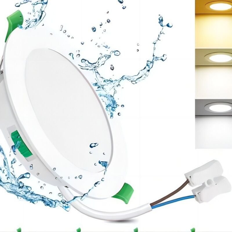 Lntyq LED-Einbaustrahler 7 W, wasserdichter LED-Badezimmerstrahler, Warmweiß 3000 K, Neutralweiß 4000 K und Kaltweiß 570...